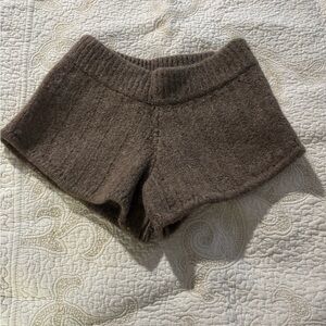 Lunya High Waist Brown Knit Shorts